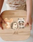 Tabouret coloré pour enfant, personnalisé avec des animaux de la forêt