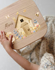 Sgabello colorato per bambini personalizzato con casetta dei topolini