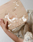 Farbiger Kinderhocker personalisiert Reh