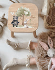 Farbiger Kinderhocker personalisiert Waldzauber
