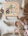 Sgabello colorato per bambini personalizzato "Magia del bosco"