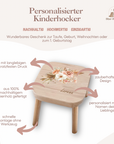 Farbiger Kinderhocker personalisiert Trockenblumen