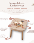 Farbiger Kinderhocker personalisiert Affen-Pirat