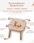 Farbiger Kinderhocker personalisiert Pferd