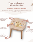Farbiger Kinderhocker personalisiert Mäuse Häuschen