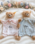 Schmusetuch Bär in rosa oder grau personalisiert von Steiff