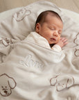 Copertina per neonati personalizzata "Sterntaler" in peluche e cotone beige, verde, giallo, rosa