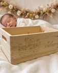 Geschenkkorb aus Holz personalisiert