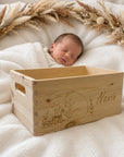 Geschenkkorb aus Holz personalisiert