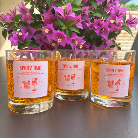 Bougie Aperol Spritz avec inscription