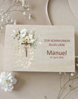 Coffret souvenir personnalisé pour la communion / confirmation, multicolore - croix