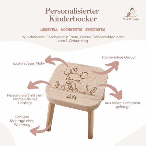 Kinderhocker personalisiert Maus