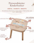 Tabouret coloré pour enfant personnalisé « Arche de Noé » pour un baptême