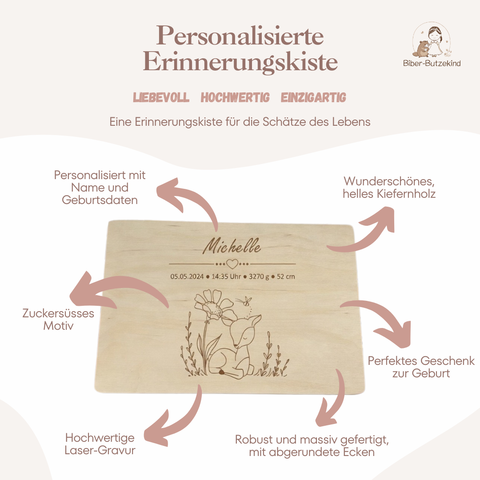 Scatola dei ricordi personalizzata con capriolo