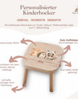 Tabouret coloré pour enfant, personnalisé avec des animaux de la forêt