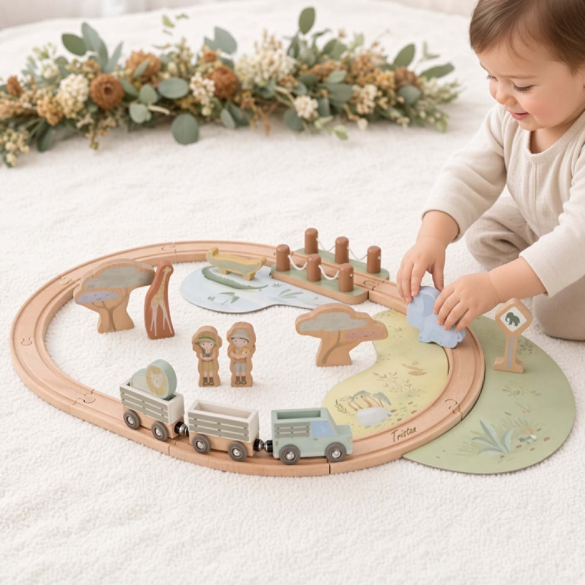 Holzeisenbahn Safari Friends von Little Dutch personalisiert