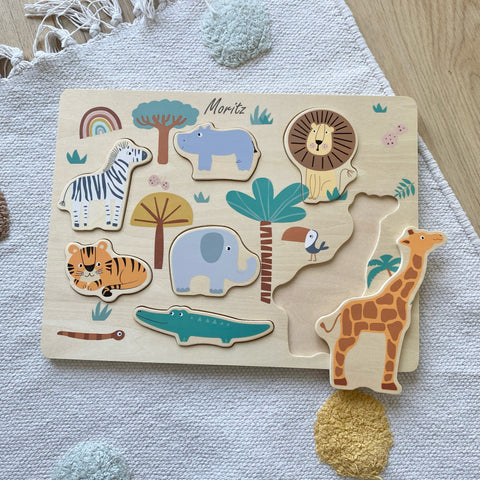 Puzzle personalizzato per bambini: Safari