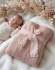 Babydecke, Schmusetuch & Nuggikette Reh rosa personalisiert