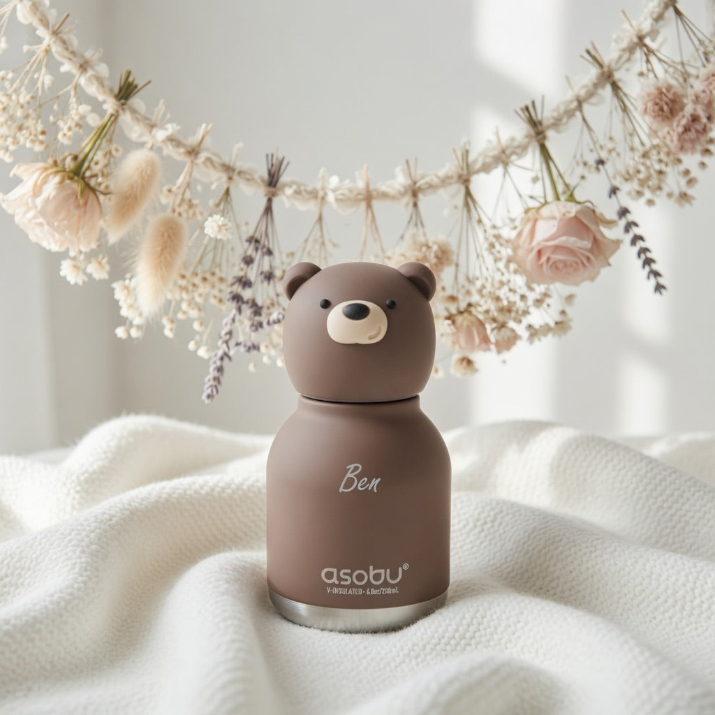 Personalisierte Asobu mini Thermo-Trinkflasche Bär / Kuh / Hase