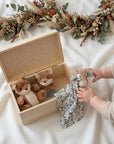 Geschenkset Waldtiere personalisiert - Erinnerungskiste, Schmusetuch, Rassel & Kuscheltier