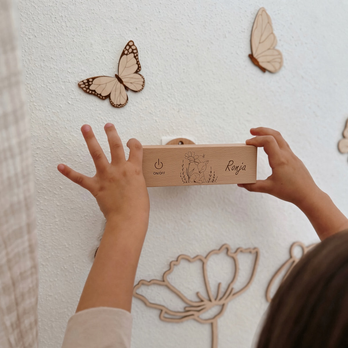 Wandlicht Reh graviert personalisiert