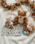 Geschenkset Waldtiere personalisiert - Erinnerungskiste, Schmusetuch, Rassel & Kuscheltier