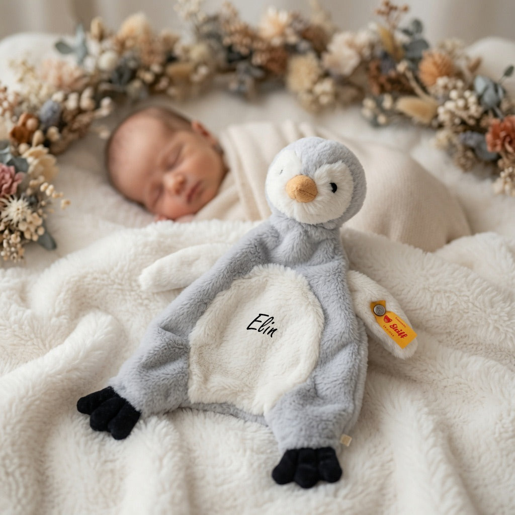 Steiff Schmusetuch Pinguin, Eule, Gans personalisiert