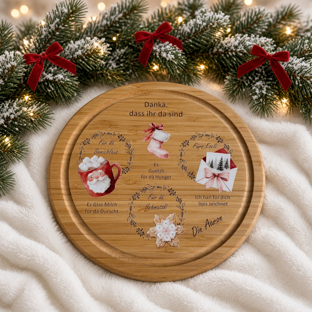 Personalisierter Weihnachtsteller – für Samichlaus, Christkind oder Weihnachtsmann