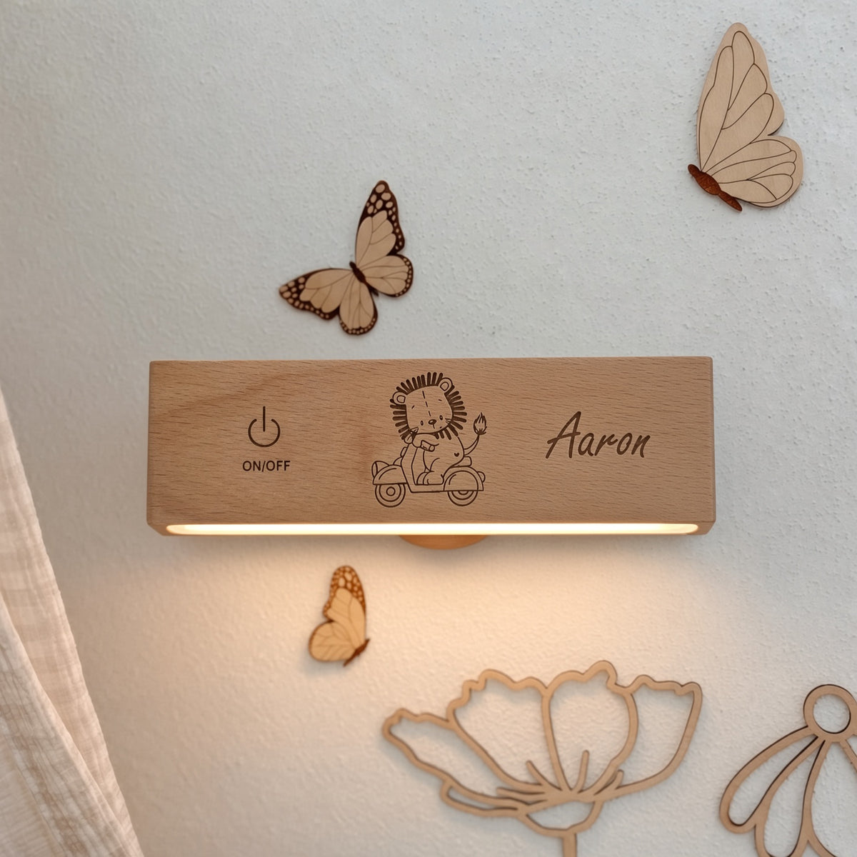 Wandlicht Löwe Roller graviert personalisiert