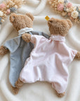 Schmusetuch Bär in rosa oder grau personalisiert von Steiff