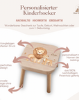 Farbiger Kinderhocker personalisiert Löwe
