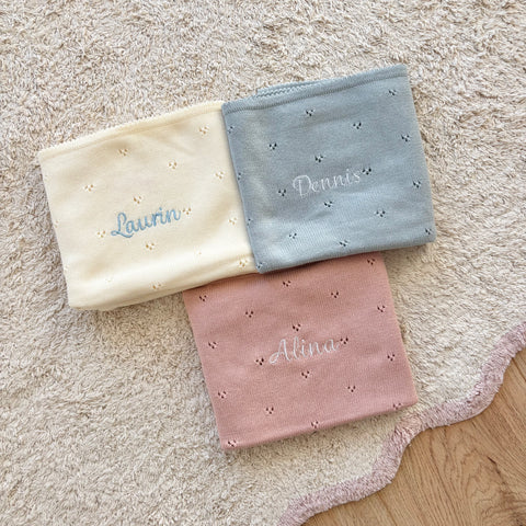 Couverture pour bébé personnalisée, couverture tricotée à motifs, rose, bleu, beige