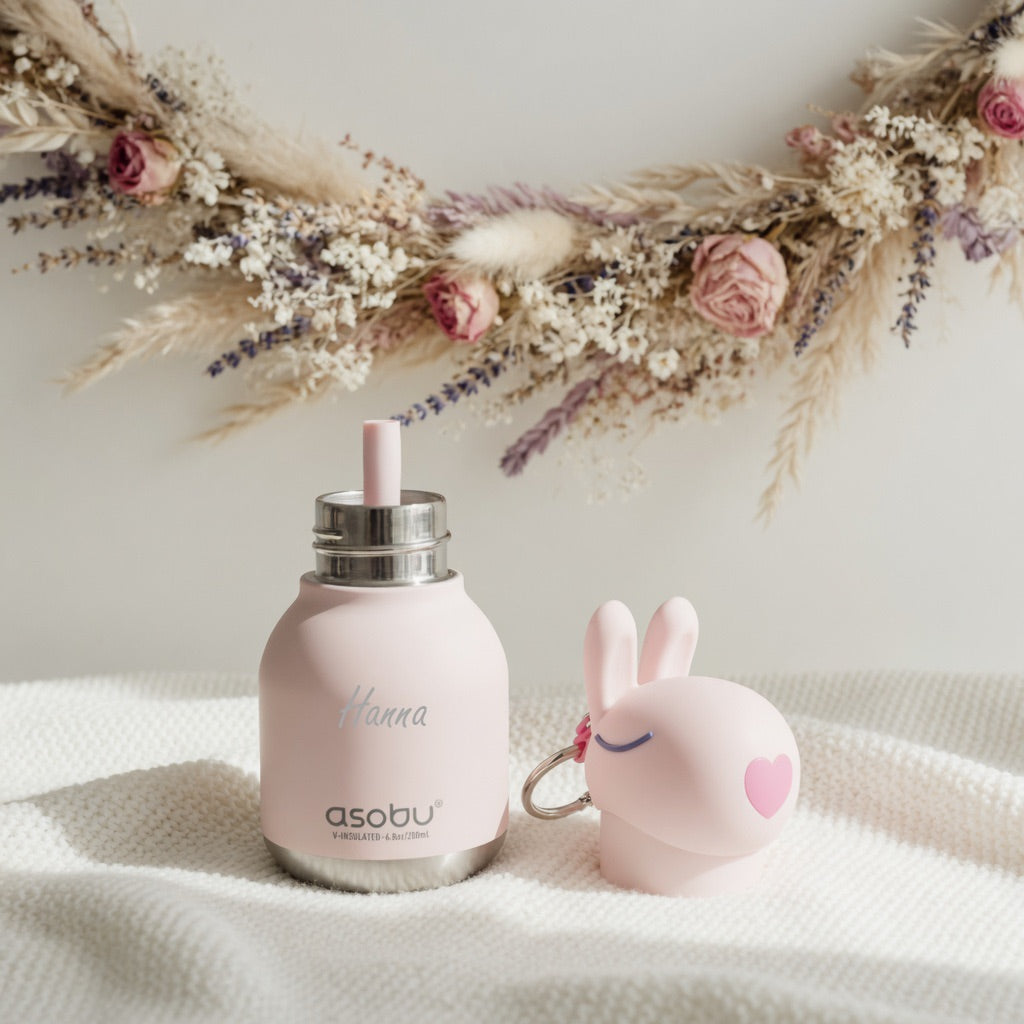 Personalisierte Asobu mini Thermo-Trinkflasche Bär / Kuh / Hase