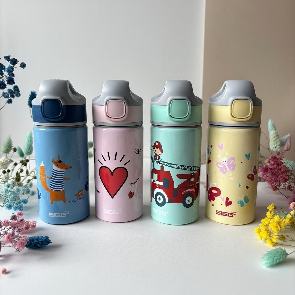 Personalisierte SIGG Trinkflasche mit Strohhalm