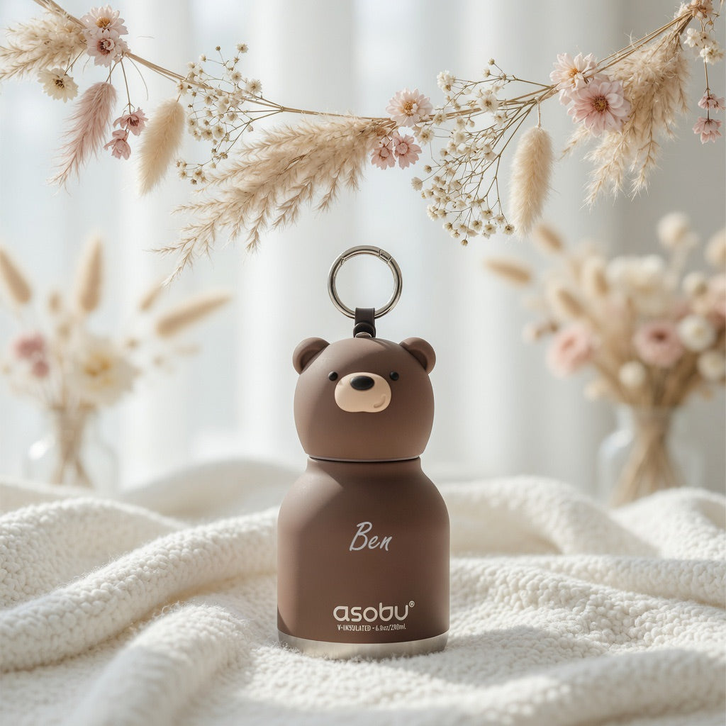 Personalisierte Asobu mini Thermo-Trinkflasche Bär / Kuh / Hase