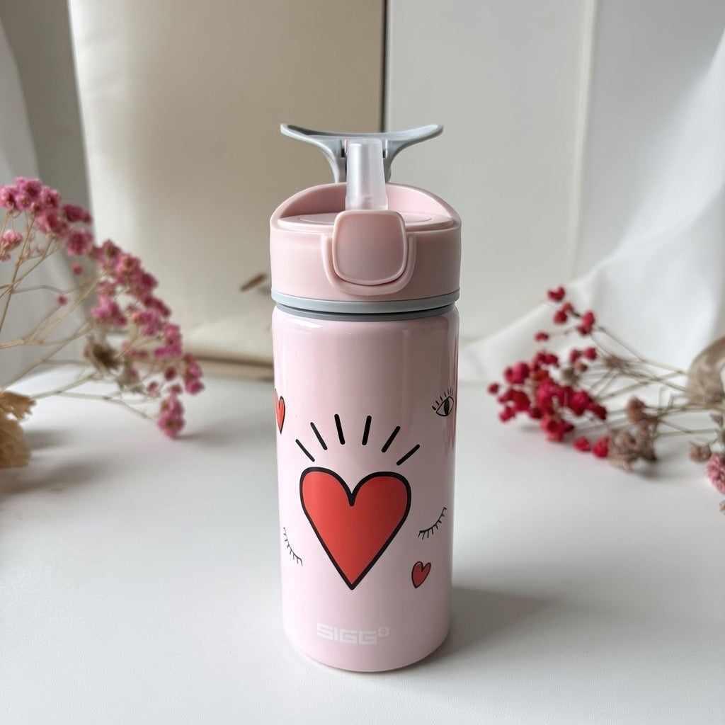 Personalisierte SIGG Trinkflasche mit Strohhalm