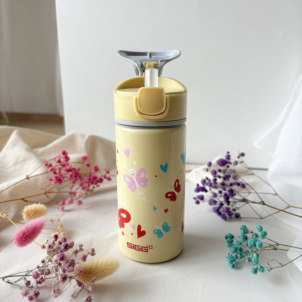 Personalisierte SIGG Trinkflasche mit Strohhalm