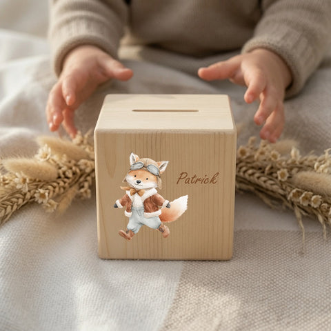 Spardose / Kässeli personalisiert Abenteurer bunt