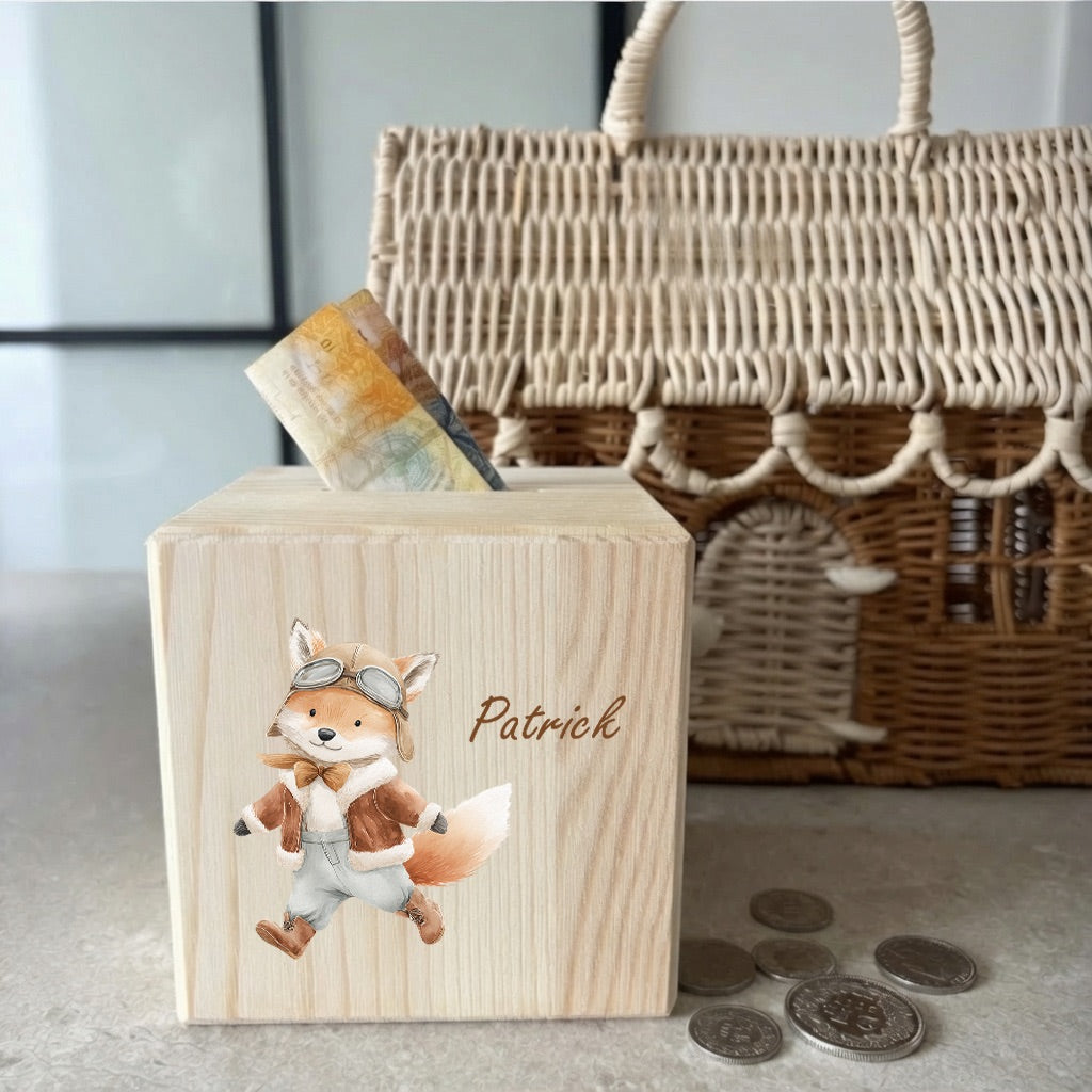 Spardose / Kässeli personalisiert Abenteurer bunt