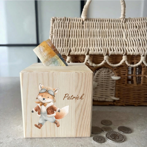 Spardose / Kässeli personalisiert Abenteurer bunt