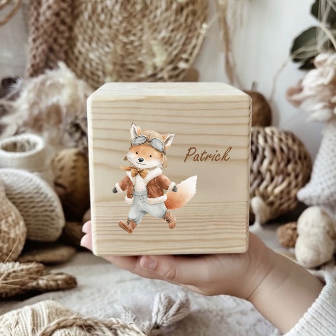 Spardose / Kässeli personalisiert Abenteurer bunt