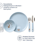 Little Dutch Kindergeschirrset personalisiert blau Fuchs