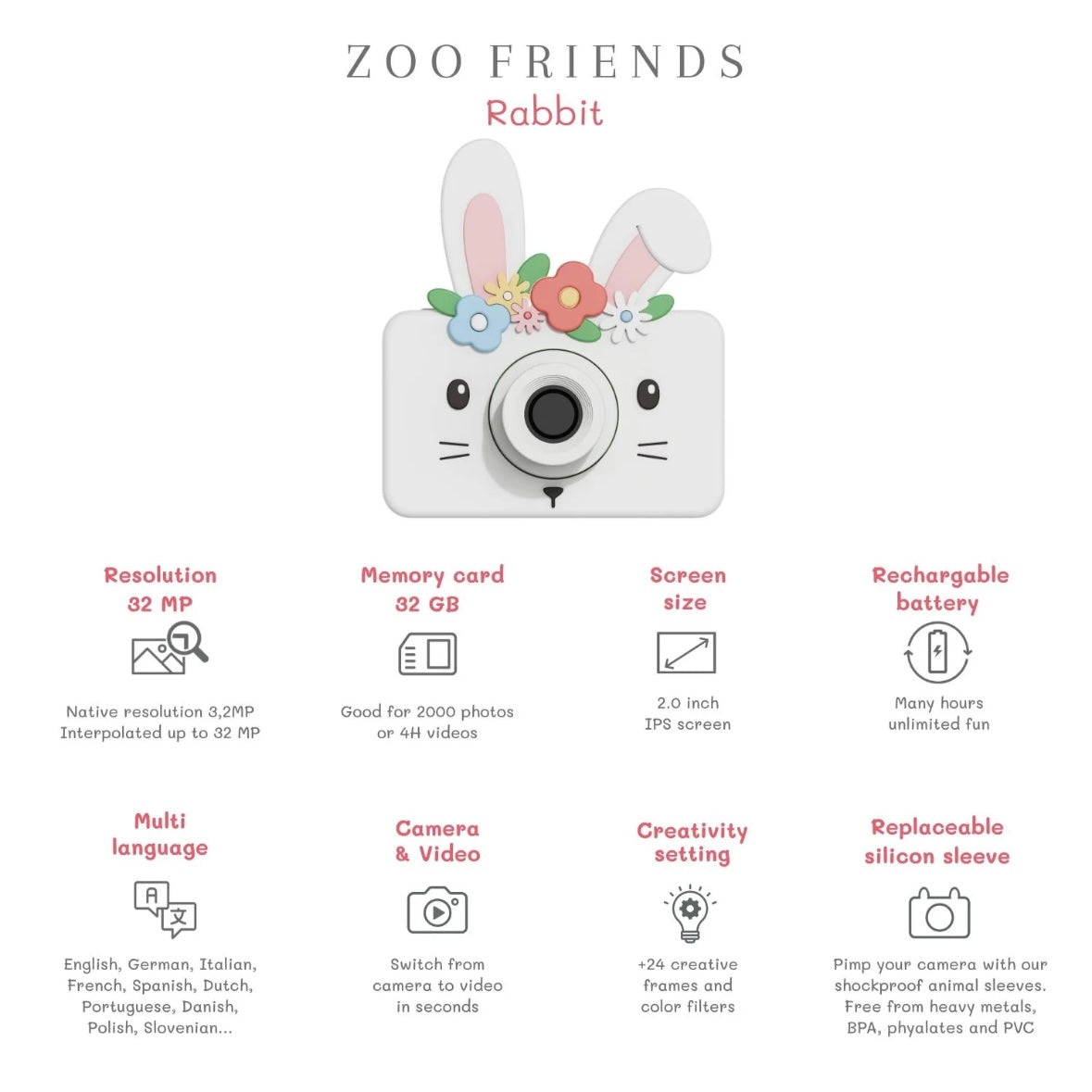 Kinder-Kamera C1 Zoo Friends Hase