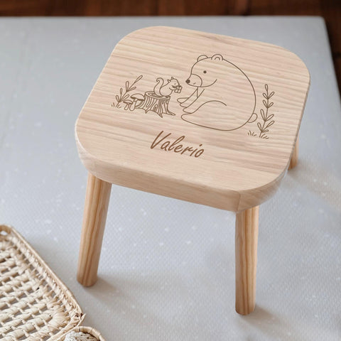 Tabouret pour enfant personnalisé « Ours »