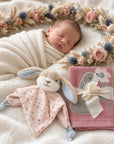 Geschenkset Erinnerungskiste, Schmusetuch und Handtuch Hase personalisiert