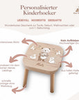 Farbiger Kinderhocker personalisiert Bär