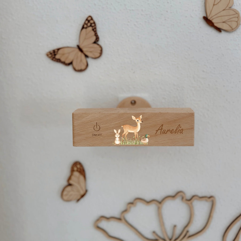 Wandlicht Bambi bunt personalisiert