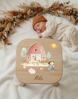 Farbiger Kinderhocker personalisiert Bauernhof