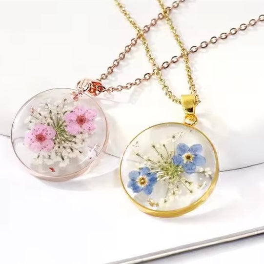 Halskette Andenken Sternenkind Fehlgeburt Vergissmeinnicht-Blumen