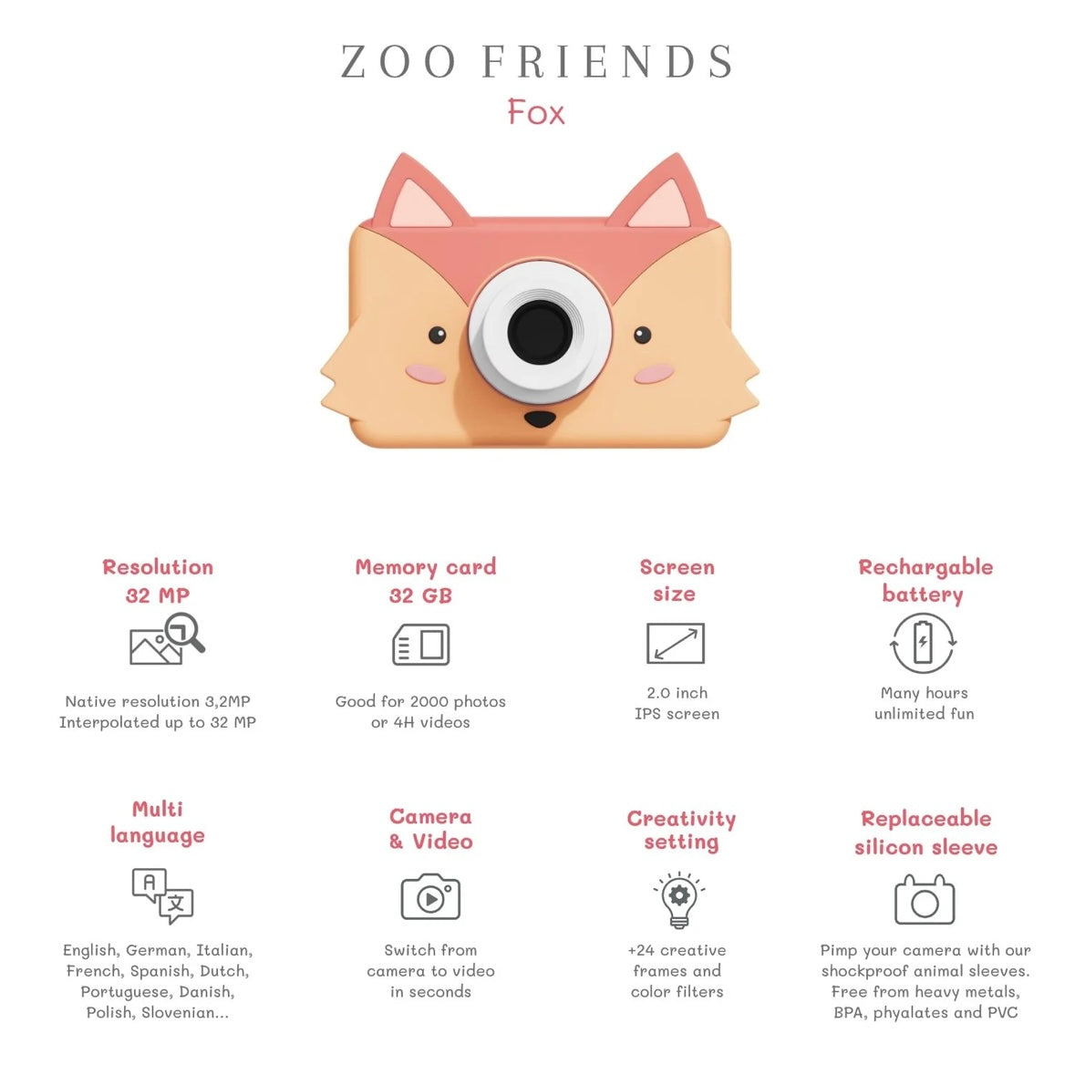 Kinder-Kamera C1 Zoo Friends Fuchs